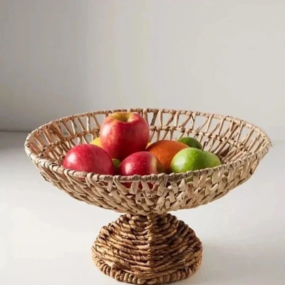 NWT Anthropologie Wicker Fruit Bowl